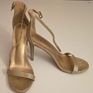Dream Pairs Glitter Gold Ankle-Strap Stiletto Heels